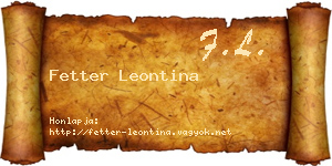 Fetter Leontina névjegykártya